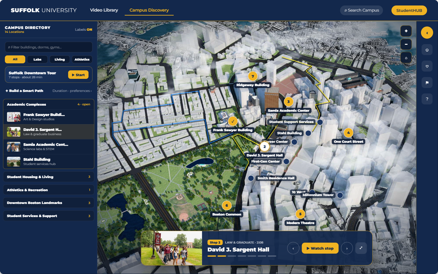 Cinema template campus map page