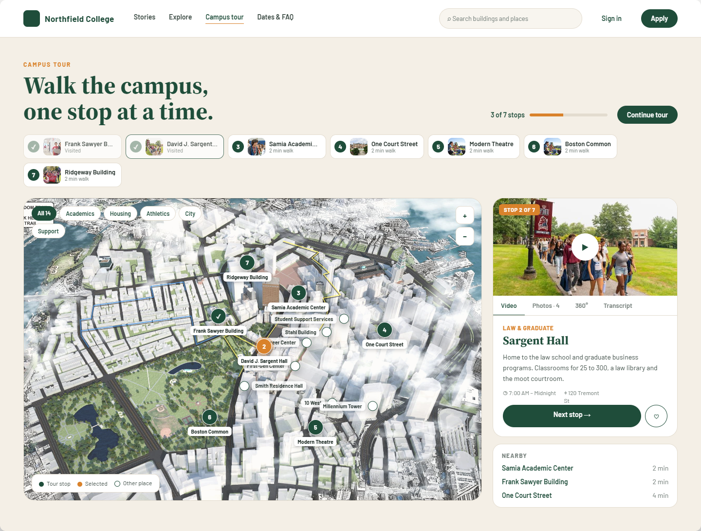 Editorial template campus map page