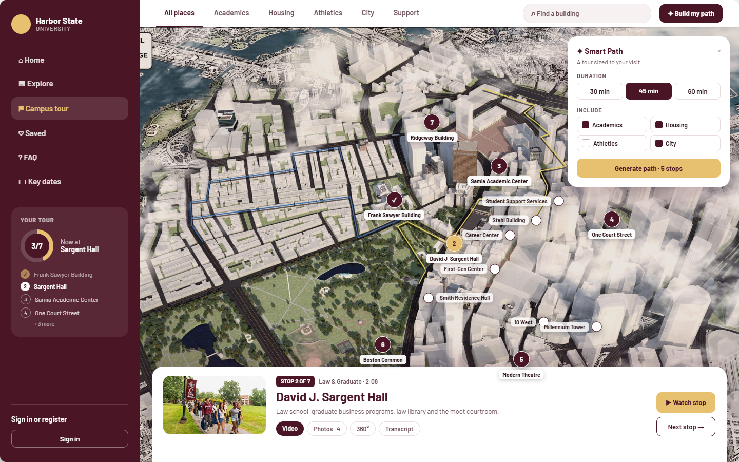 Guide template campus map page